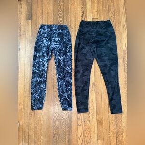 2-Pack Patterned Active Leggings - Black & Charcoal Prints